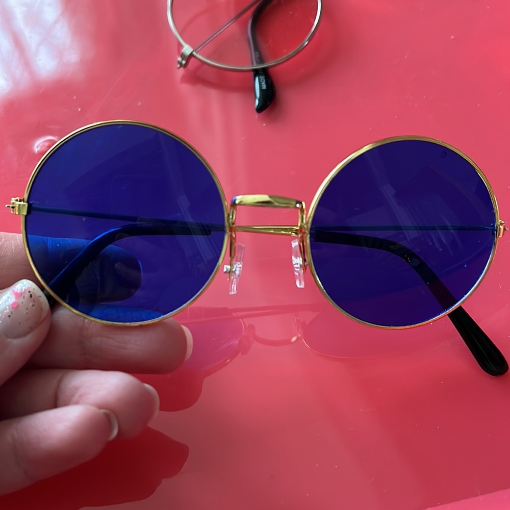 NWOT metal sunglasses blue lens
